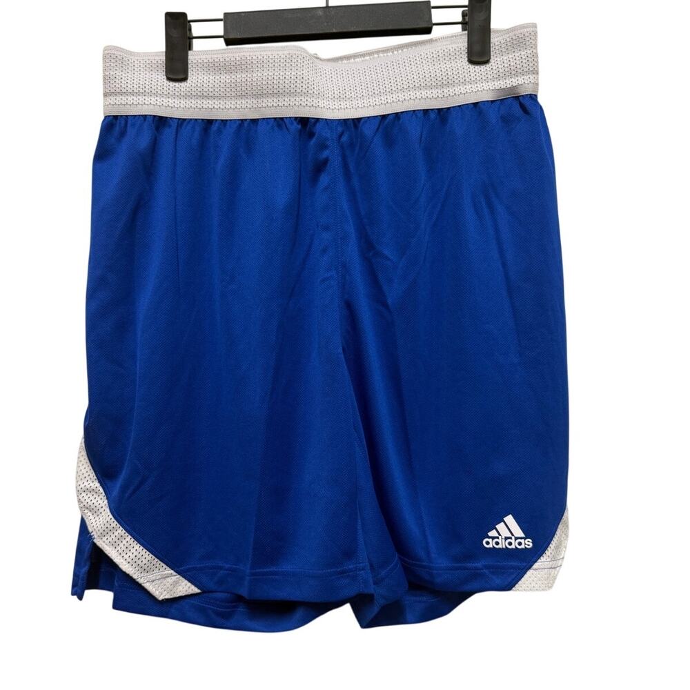 Adidas Blue/white Icon Squad athletic drawstring Basketball Shorts Mens size XL